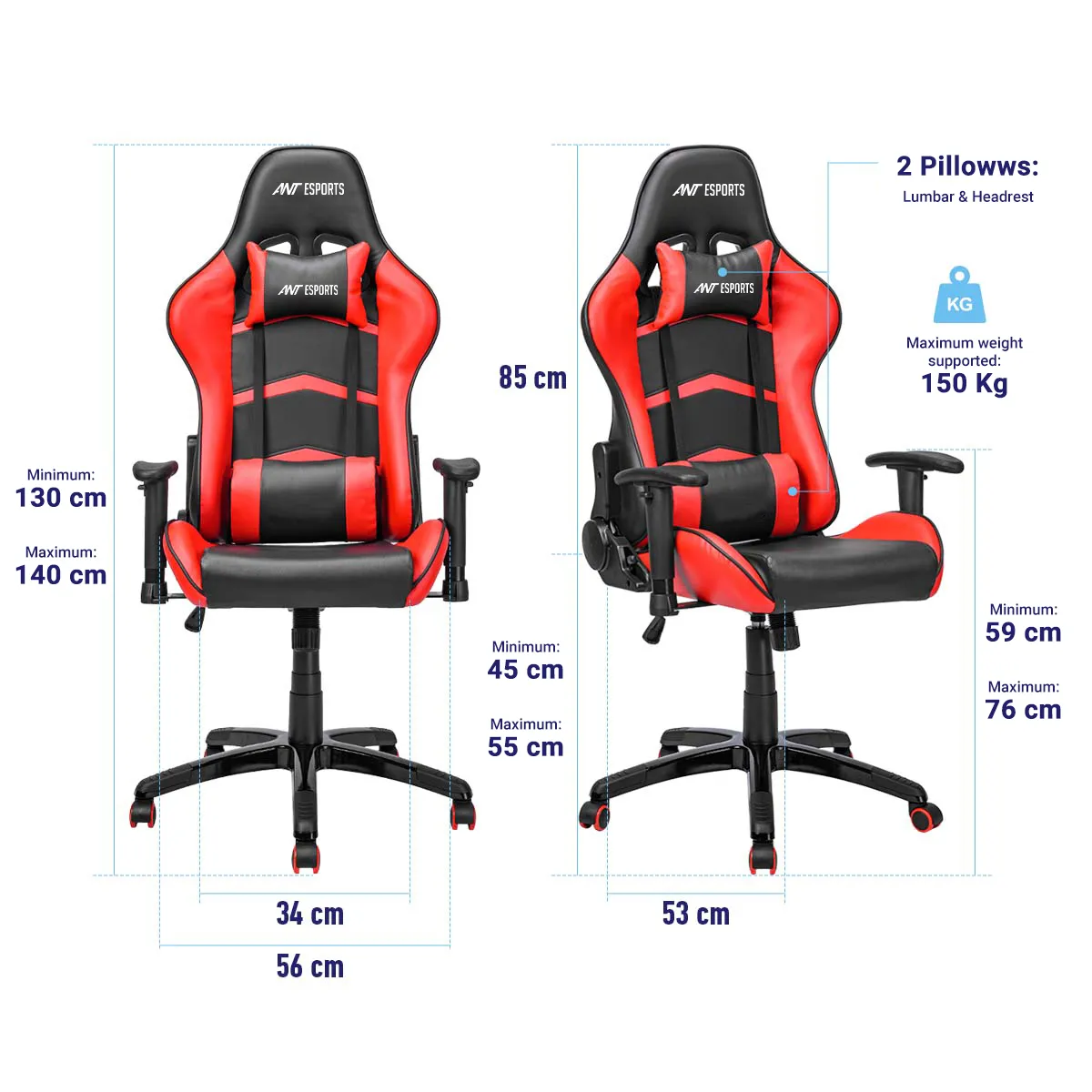 Ant Esports Gaming Chair 9077 (Black&Red) view 6